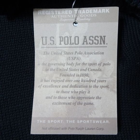 NWT US Polo Assn  Black 1/4 Zip Long Sleeve Sweater Large NEW - Picture 7 of 7